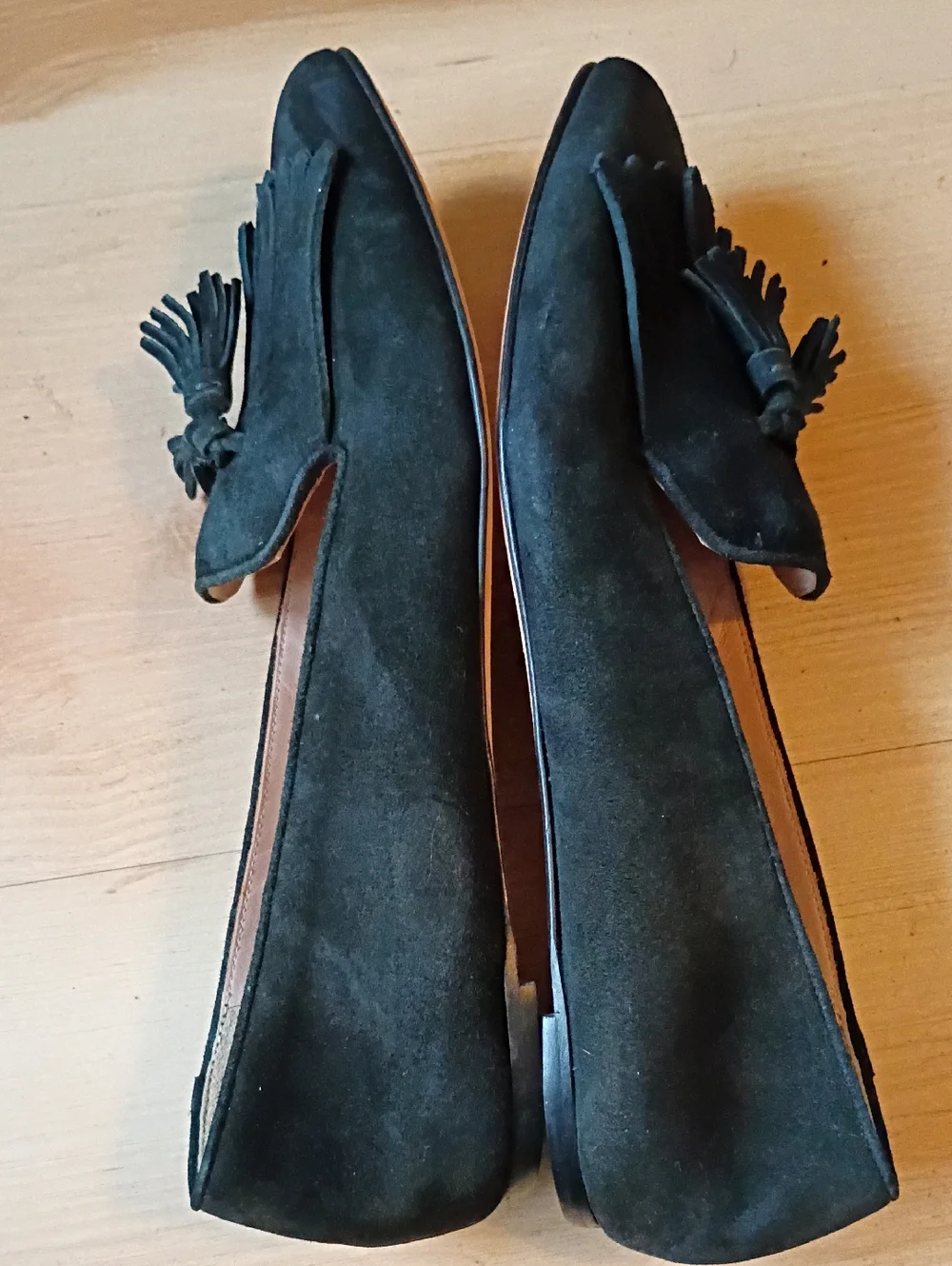 J. Crew Black Suede Tassel Loafers